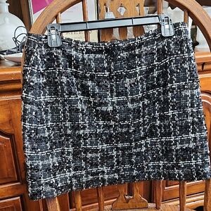 Gianni Bini Black and White Tweed Pencil Skirt